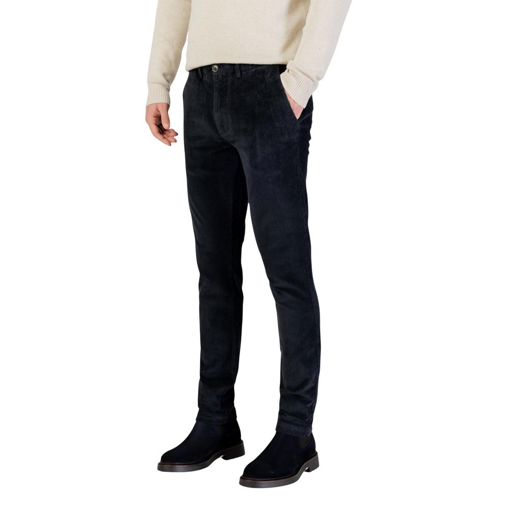 Borghese Blue Cotton Casual Pants