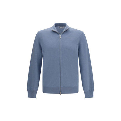 Brunello Cucinelli Blue Cashmere Cardigan
