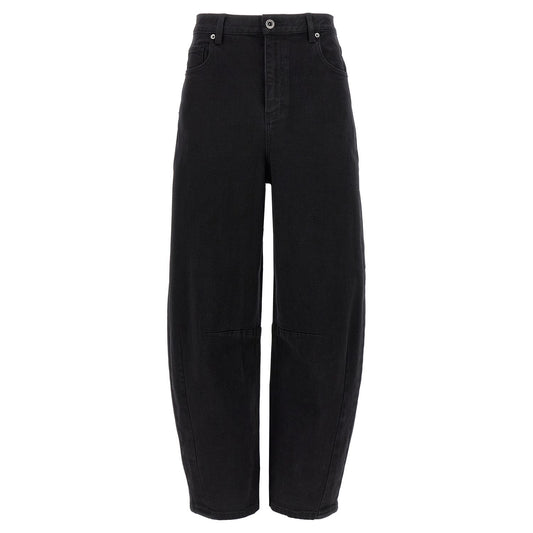 Self-Portrait Black Cotton High-Waisted Jean