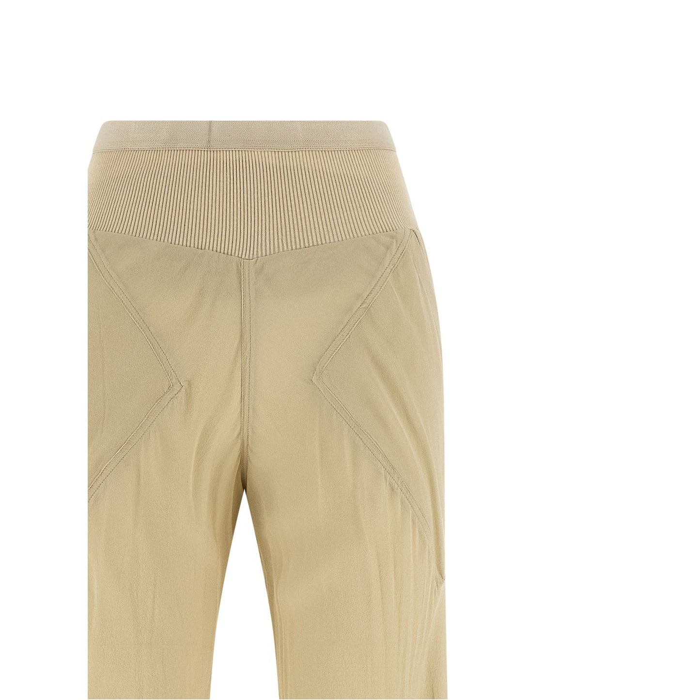 Rick Owens Beige Silk Flared Pants