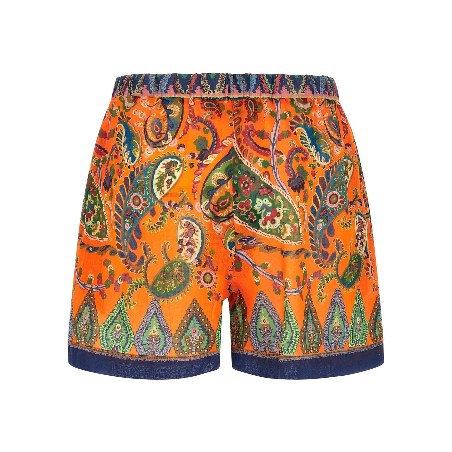 Etro Orange Ramie Bermuda Shorts