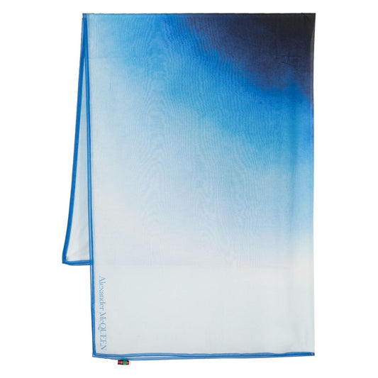Alexander McQueen Scarfs White Scarves Hats & Gloves Alexander Mcqueen Steel Blue