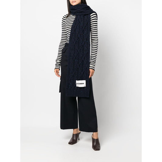 Jil Sander Scarfs Blue Scarves Hats & Gloves Jil Sander Black