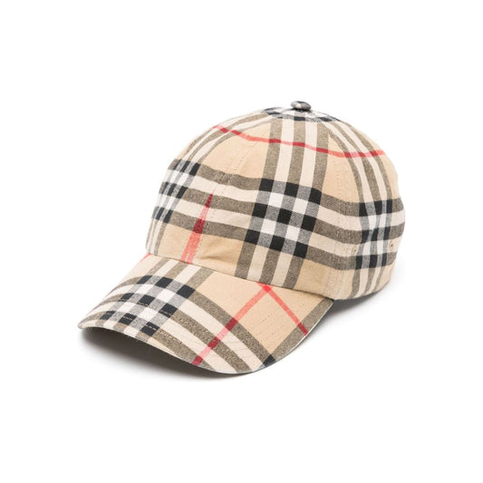 Burberry Baseball cap with check pattern Scarves Hats & Gloves Burberry Light Gray