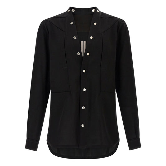 Rick Owens Black Cotton Blouse