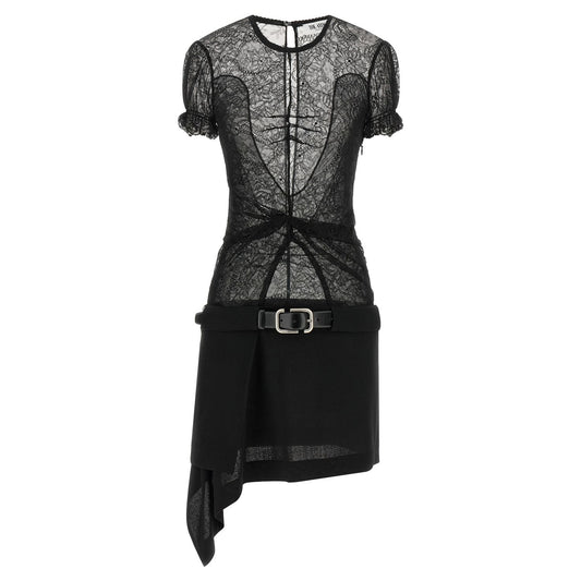 The Attico Black Polyamide Short Dress