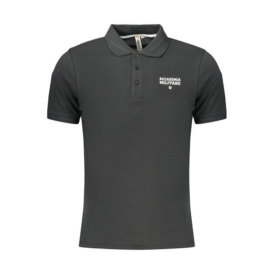 Accademia Militare Black Cotton Men's Polo Shirt