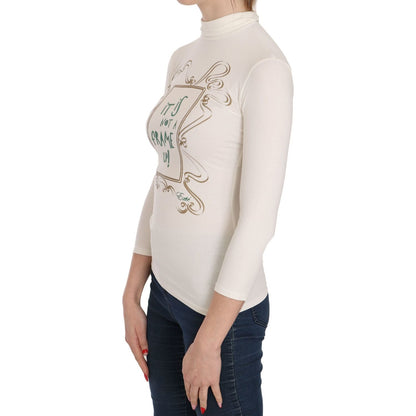 Exte Crew Neck It Is Not A Frame Up! Print Blouse 1728,67345645728,Clothing,Exte,IT38|XS,Long Sleeve - T-Shirts - Clothing,Material: 65% Polyester 35% Cotton,New with tags,T-Shirts - Clothing,Tops & T-Shirts - Women - Clothing,White,Women,Women - Clothing