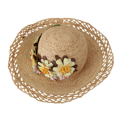 Dolce & Gabbana Beige Wide Brim Floral Bucket Capello Hat