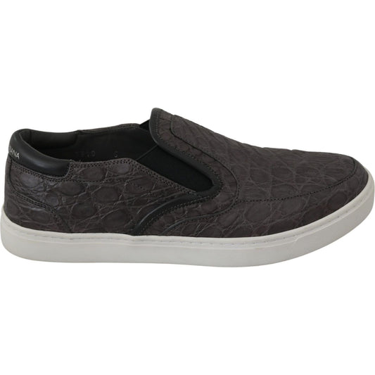 Dolce & Gabbana Gray Leather Flat Caiman Mens Loafers Shoes 1728,67345645728,Dolce & Gabbana,EU39/US6,EU40.5/US7.5,EU40/US7,EU41.5/US8.5,Gray,Loafers - Men - Shoes,Loafers - Shoes,Material: 80% Caiman 10% Calfskin 10% Cotton,Men,Men - Shoes,New with tags,