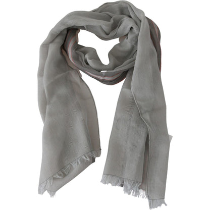 Costume National Gray Fringe Neck Wrap Cotton Scarf 1728,67345645728,Accessories,Costume National,Gray,Material: 100% Cotton,Men,Men - Accessories,New with tags,Scarves - Accessories,Scarves - Men - Accessories,Scarves - Scarves - Accessories
