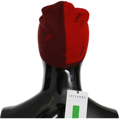 Costume National Red Wool Blend Branded Beanie Hat Beanie Hat