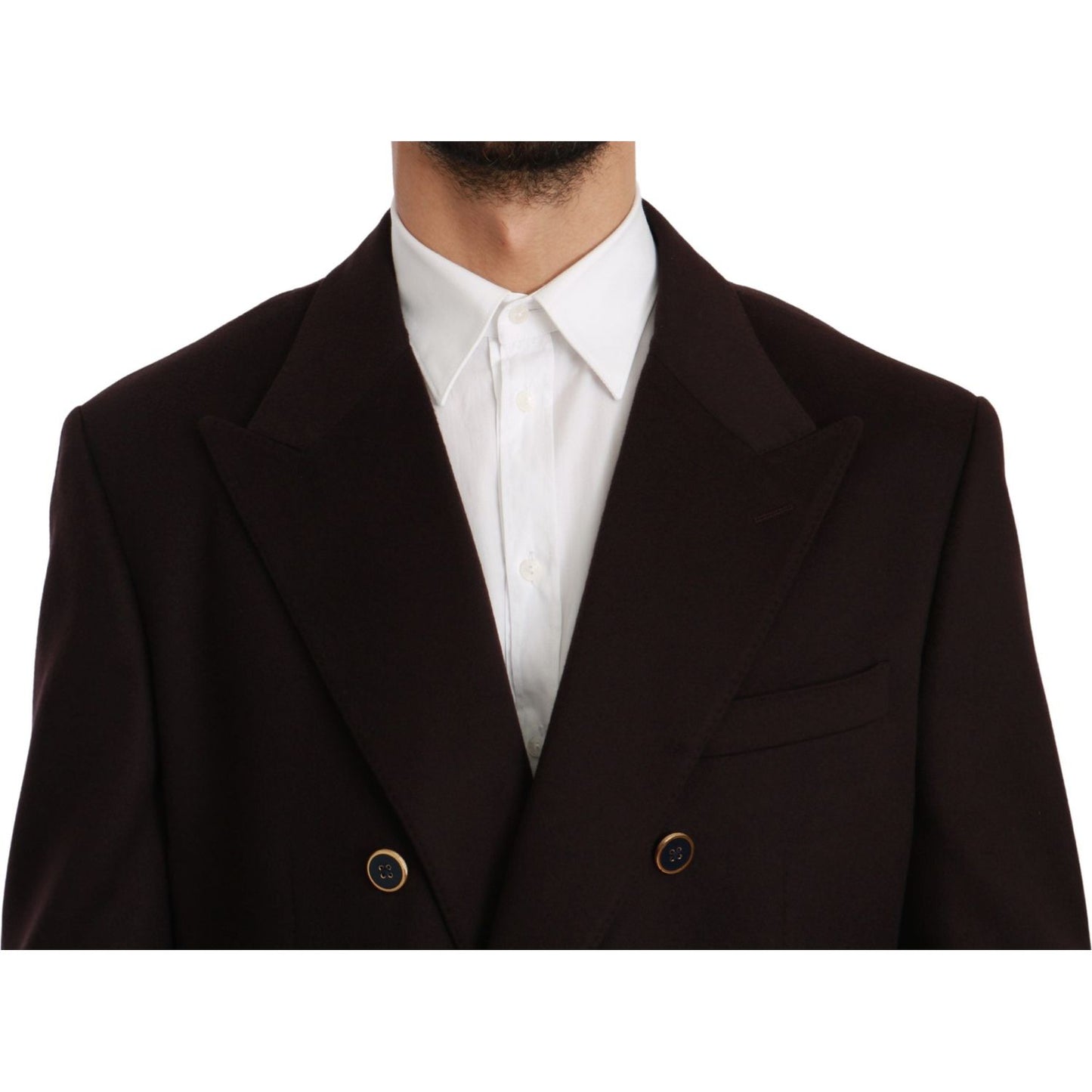 Dolce & Gabbana Bordeaux Cashmere Coat TAORMINA Blazer KOS1722-56