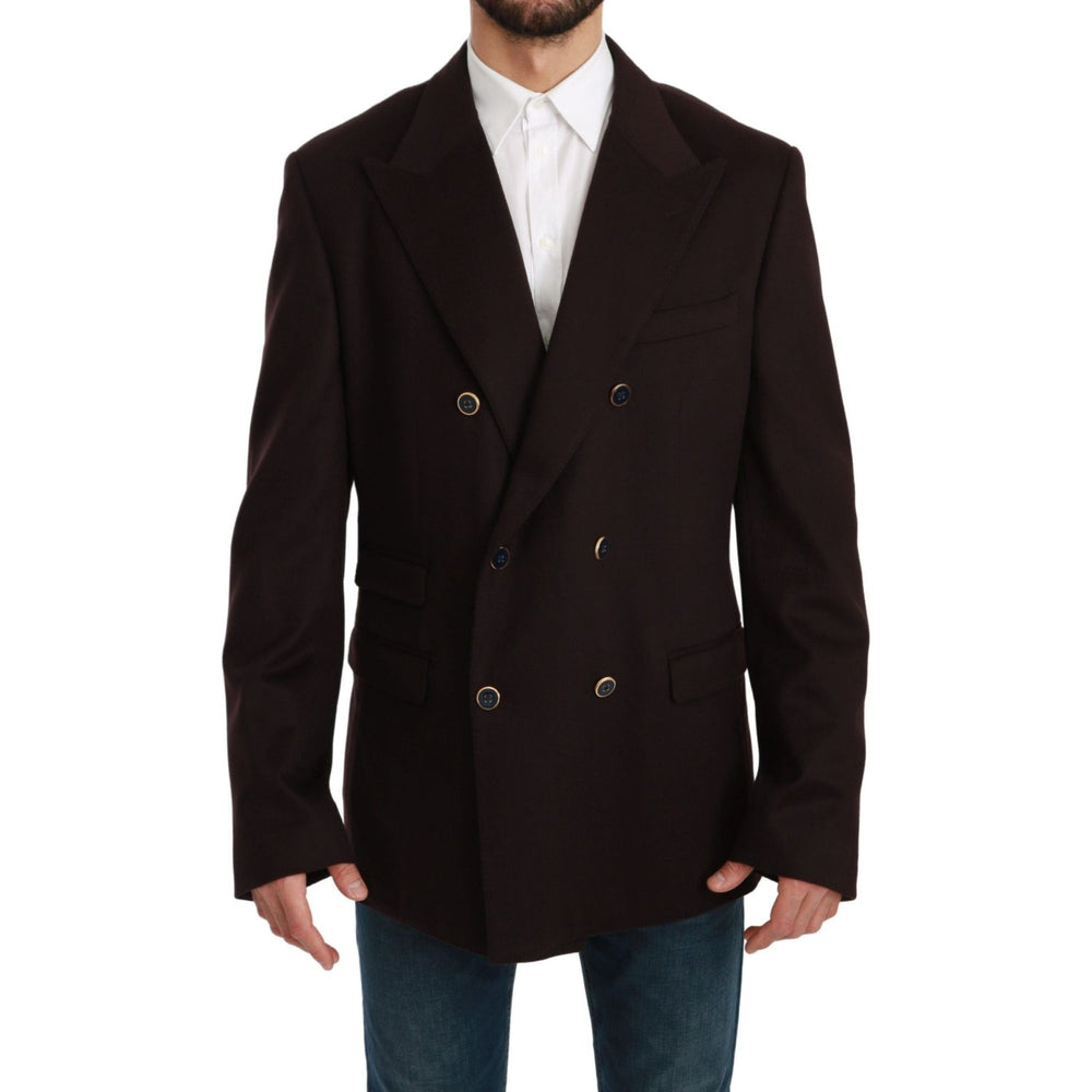 Dolce & Gabbana Bordeaux Cashmere Coat TAORMINA Blazer KOS1722-56