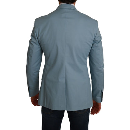 Dolce & Gabbana Blue Slim Fit Coat Jacket MARTINI Blazer 1728,24% Nylon,3% Cotton,5% Elastane,67345645728,Blazers - Men - Clothing,Blazers - Suits & Blazers - Clothing,Blue,Clothing,Dolce & Gabbana,IT48 | M,Material: 68% Rayon,Men,Men - Clothing,New with