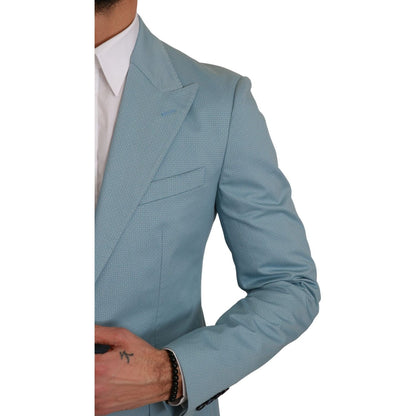 Dolce & Gabbana Blue Slim Fit Coat Jacket MARTINI Blazer 1728,24% Nylon,3% Cotton,5% Elastane,67345645728,Blazers - Men - Clothing,Blazers - Suits & Blazers - Clothing,Blue,Clothing,Dolce & Gabbana,IT48 | M,Material: 68% Rayon,Men,Men - Clothing,New with