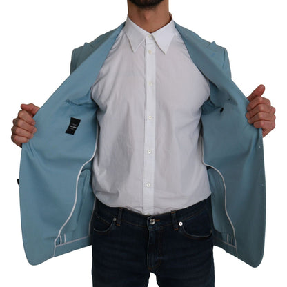 Dolce & Gabbana Blue Slim Fit Coat Jacket MARTINI Blazer 1728,24% Nylon,3% Cotton,5% Elastane,67345645728,Blazers - Men - Clothing,Blazers - Suits & Blazers - Clothing,Blue,Clothing,Dolce & Gabbana,IT48 | M,Material: 68% Rayon,Men,Men - Clothing,New with
