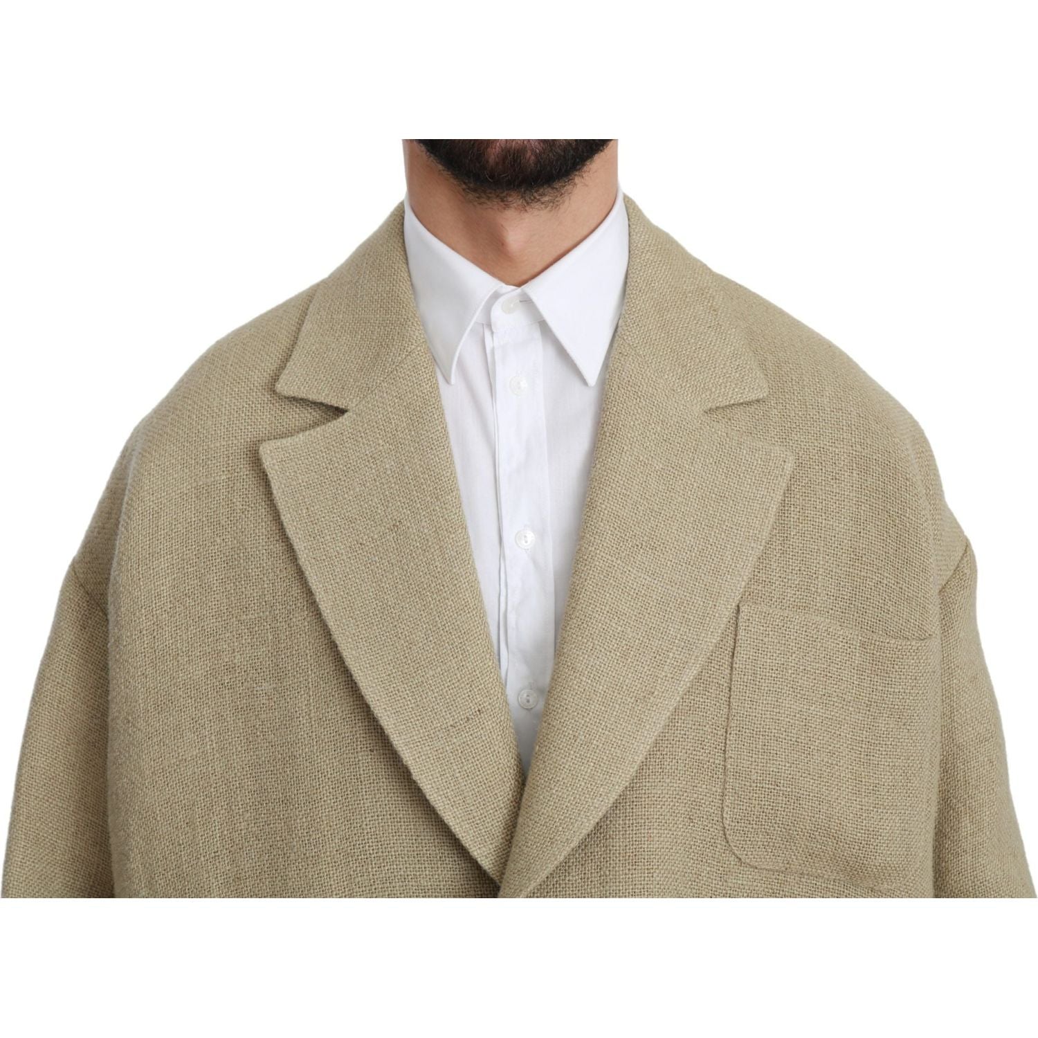 Dolce & Gabbana Beige Jacket Coat 100% Jute Blazer Coat