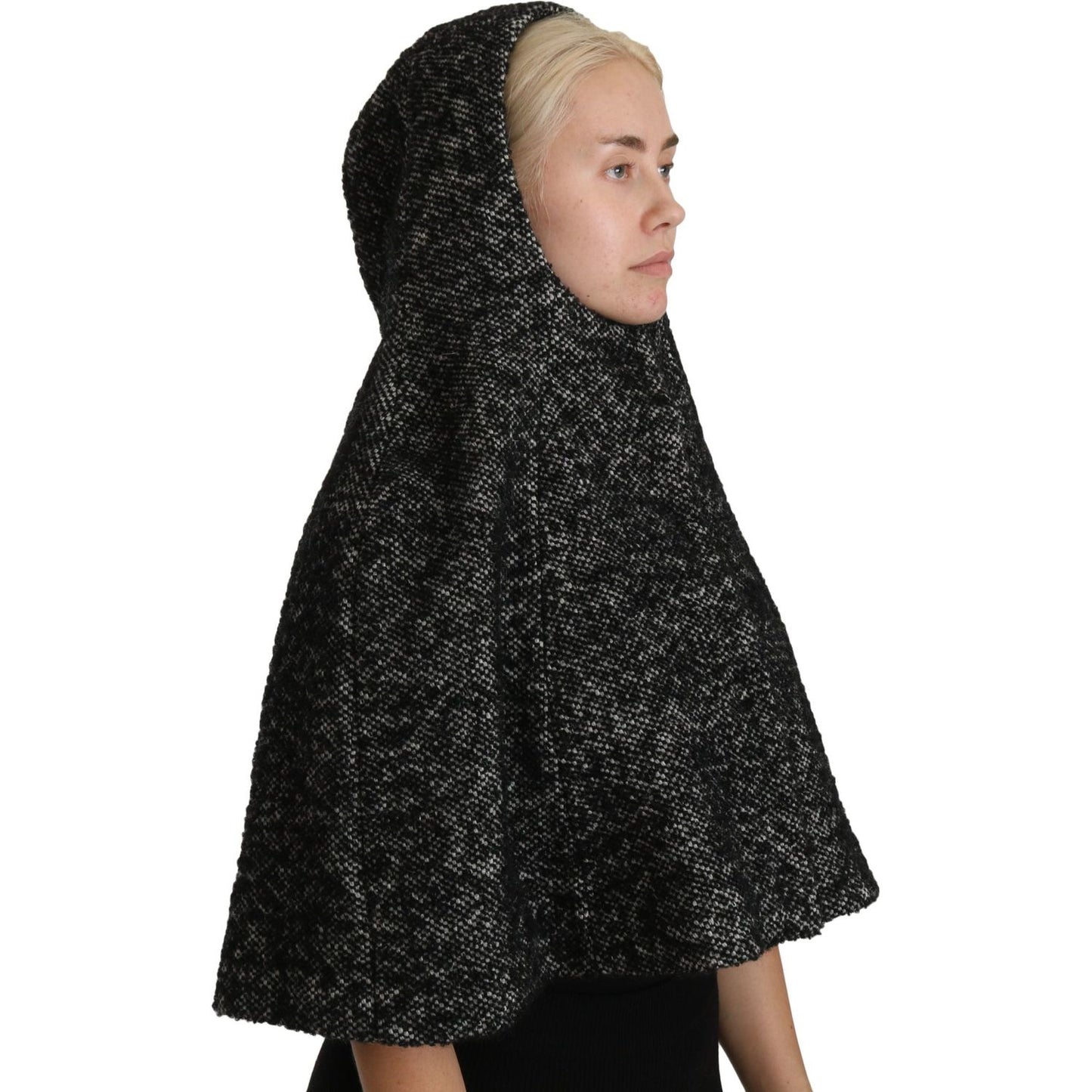 Dolce & Gabbana Gray Tweet Wool Kaftan Jacket Coat Top 1728,57 cm|S,67345645728,7% WM,72% Wool,Accessories,Beanie - Hats - Accessories,Dolce & Gabbana,Gray,Hats - Accessories,Hats - Women - Accessories,Material: 21% PA,New with tags,Women,Women - Accessor