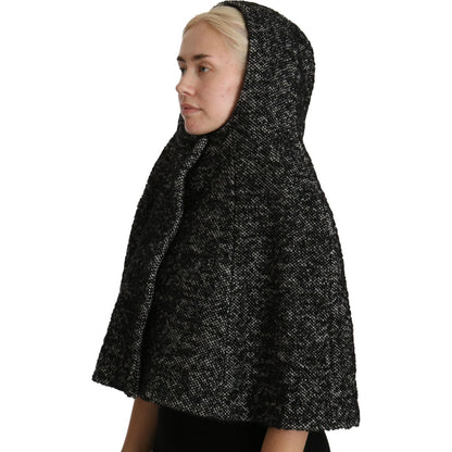 Dolce & Gabbana Gray Tweet Wool Kaftan Jacket Coat Top 1728,57 cm|S,67345645728,7% WM,72% Wool,Accessories,Beanie - Hats - Accessories,Dolce & Gabbana,Gray,Hats - Accessories,Hats - Women - Accessories,Material: 21% PA,New with tags,Women,Women - Accessor