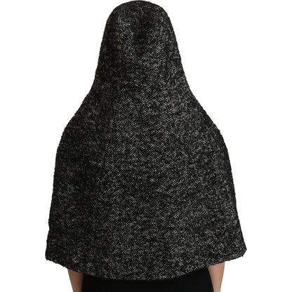 Dolce & Gabbana Gray Tweet Wool Kaftan Jacket Coat Top 1728,57 cm|S,67345645728,7% WM,72% Wool,Accessories,Beanie - Hats - Accessories,Dolce & Gabbana,Gray,Hats - Accessories,Hats - Women - Accessories,Material: 21% PA,New with tags,Women,Women - Accessor