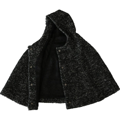 Dolce & Gabbana Gray Tweet Wool Kaftan Jacket Coat Top 1728,57 cm|S,67345645728,7% WM,72% Wool,Accessories,Beanie - Hats - Accessories,Dolce & Gabbana,Gray,Hats - Accessories,Hats - Women - Accessories,Material: 21% PA,New with tags,Women,Women - Accessor