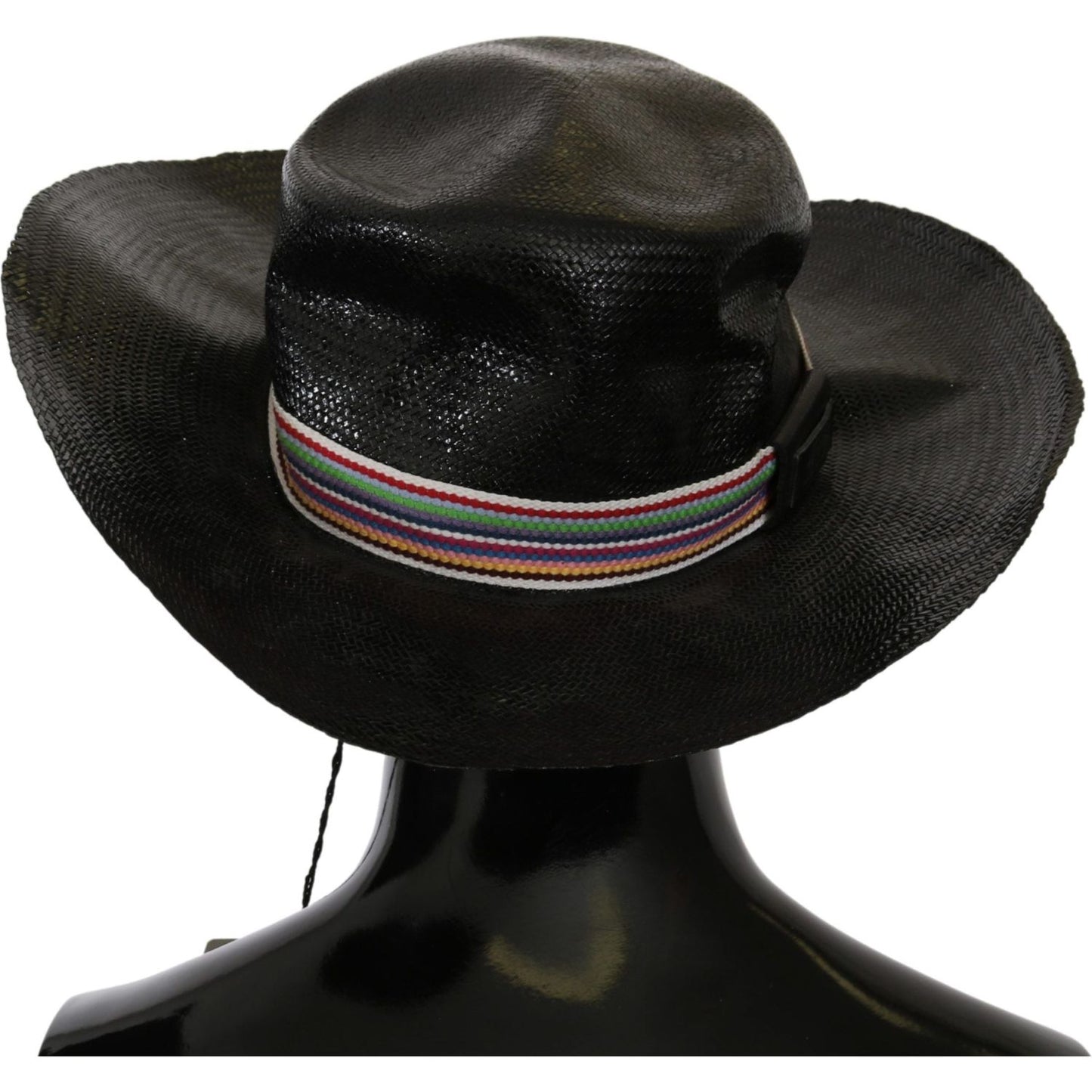 Costume National Black Wide Brim Cowboy Solid Hat 1728,58 cm|M,67345645728,Accessories,Black,Costume National,Hats - Accessories,Hats - Women - Accessories,Material: Straw,New with tags,Sunhats - Hats - Accessories,Women,Women - Accessories