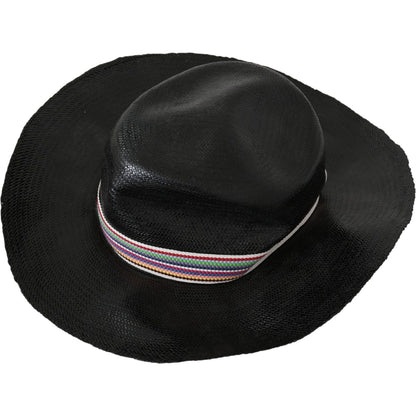 Costume National Black Wide Brim Cowboy Solid Hat 1728,58 cm|M,67345645728,Accessories,Black,Costume National,Hats - Accessories,Hats - Women - Accessories,Material: Straw,New with tags,Sunhats - Hats - Accessories,Women,Women - Accessories