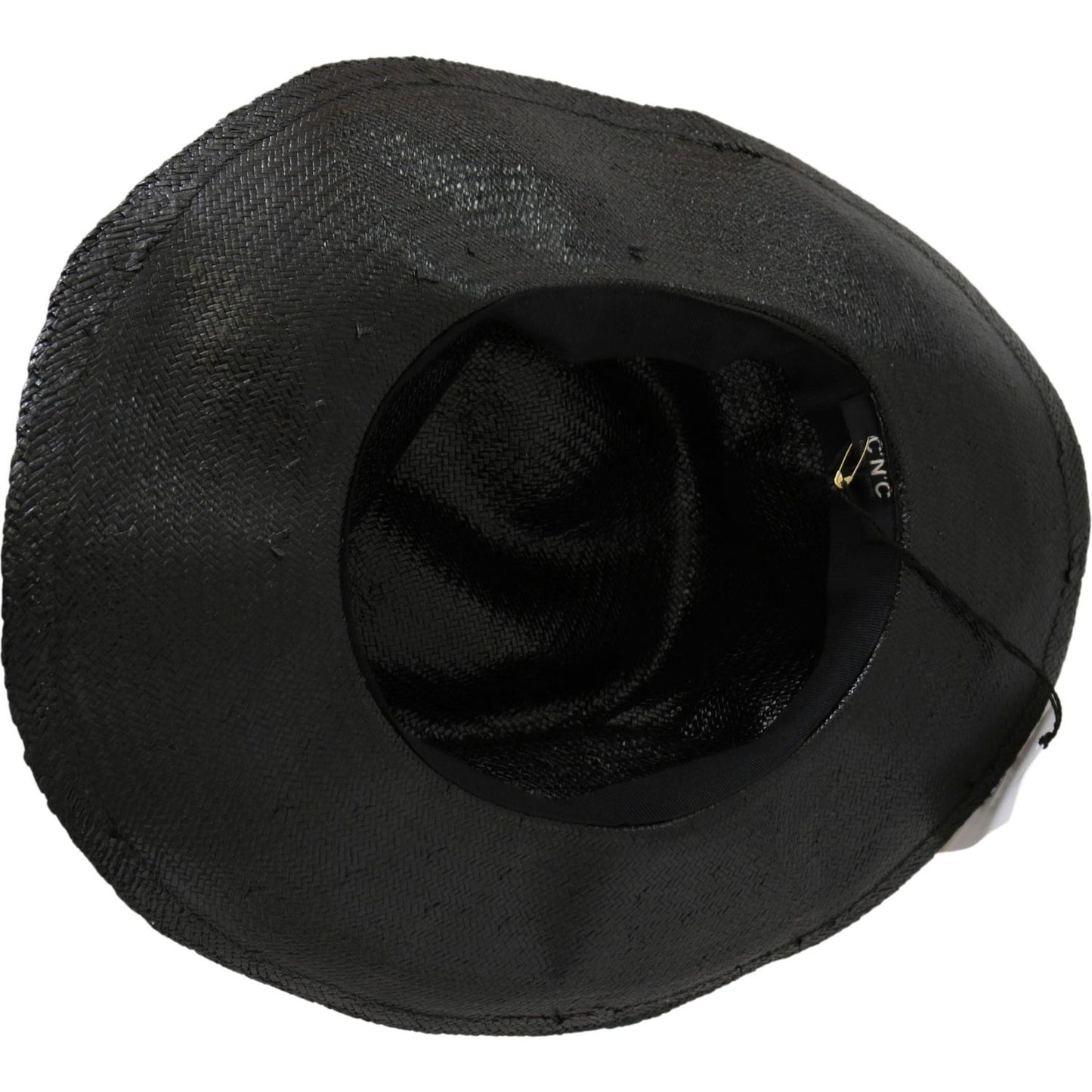 Costume National Black Wide Brim Cowboy Solid Hat 1728,58 cm|M,67345645728,Accessories,Black,Costume National,Hats - Accessories,Hats - Women - Accessories,Material: Straw,New with tags,Sunhats - Hats - Accessories,Women,Women - Accessories