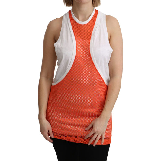 Dsquared² Orange White Crewneck Sleeveless Tank T-shirt Dress Top 1728,67345645728,Clothing,Dsquared²,M,Material: 100% Cotton,New with tags,Orange,Sleeveless - T-Shirts - Clothing,T-Shirts - Clothing,Tops & T-Shirts - Women - Clothing,Women,Women - Clothi