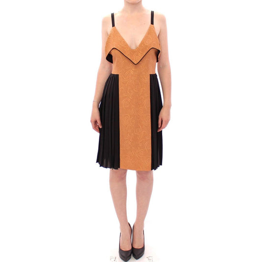 FILOS Black Bronze Silk Sleeveless Above Sheath Dress 1728,67345645728,Clothing,Dresses - Clothing,Dresses - Women - Clothing,FILOS,IT40|S,Material: 100% Silk,Midi - Dresses - Clothing,Multicolor,New with tags,Sleeveless - Dresses - Clothing,Women,Women -