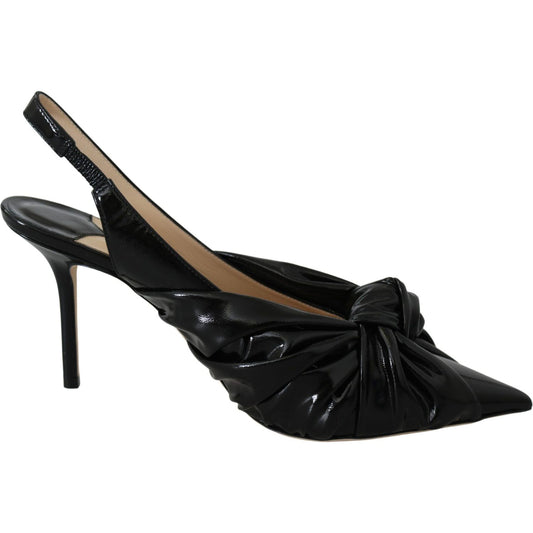 Jimmy Choo Elegant Black Leather Pointed Toe Pumps Shoes Jimmy Choo Black