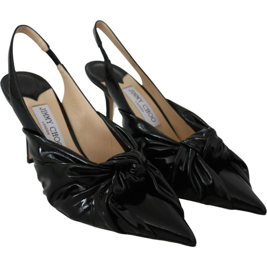 Jimmy Choo Elegant Black Leather Pointed Toe Pumps Shoes Jimmy Choo Rosy Brown