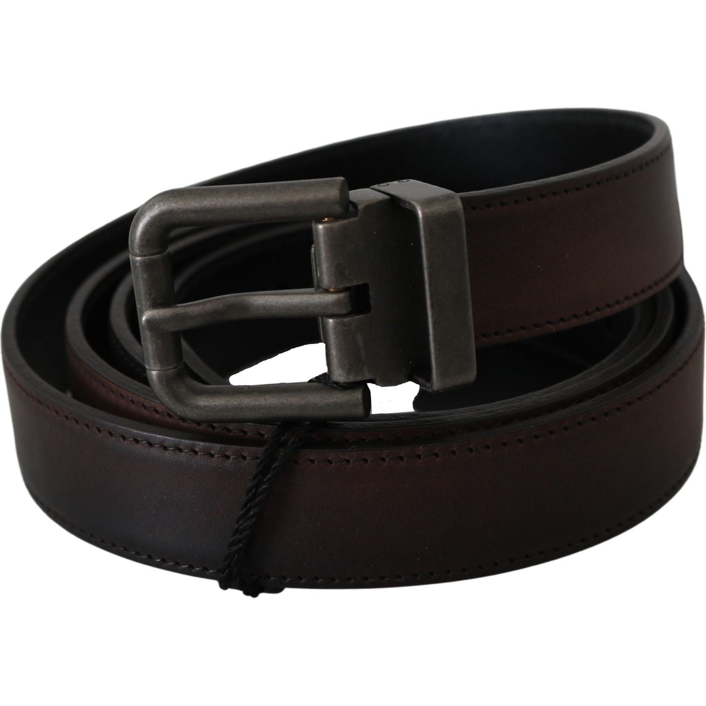 Dolce & Gabbana Solid Brown Leather Gray Buckle Belt 115 cm / 46 Inches,1728,67345645728,Accessories,Belts - Accessories,Belts - Men - Accessories,Brown,Dolce & Gabbana,Material: Leather,Men,Men - Accessories,New with tags,Regular Belts - Belts - Accessor