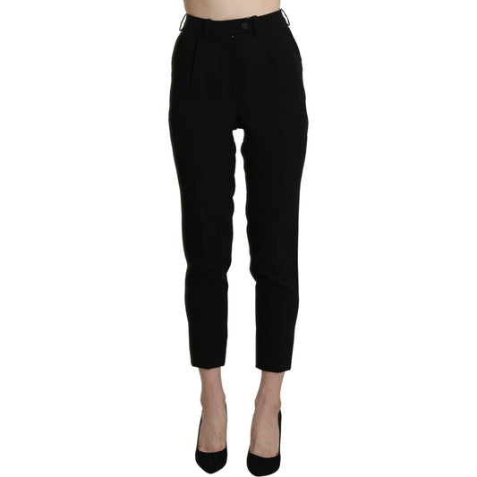 BENCIVENGA Black High Waist Skinny Cropped Dress Trouser Pant 1728,67345645728,BENCIVENGA,Black,Clothing,Dress Pants - Pants - Clothing,IT40|S,Jeans & Pants - Women - Clothing,Material: Cotton,New with tags,Pants - Clothing,Women,Women - Clothing