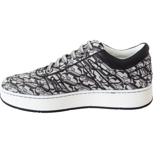 Jimmy Choo Glittering Slip-On Sneakers - Silver and Black Jimmy Choo Dark Slate Gray
