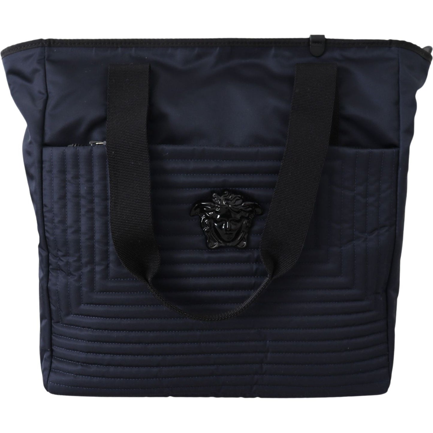 Versace Blue Nylon Tote Bag