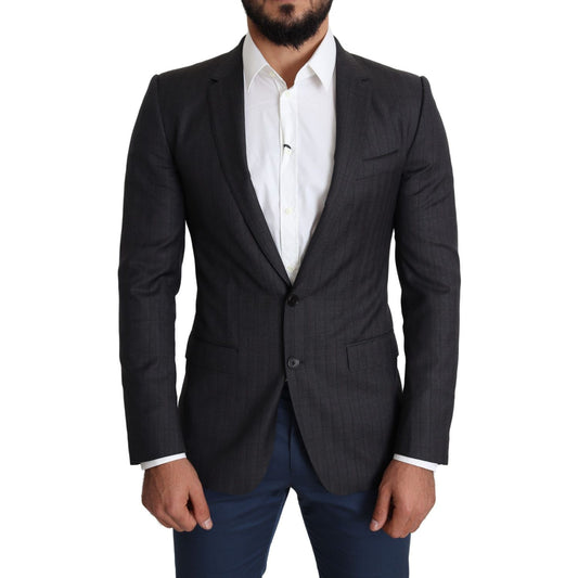 Dolce & Gabbana Dark Gray Wool Single Breasted Coat MARTINI Blazer
