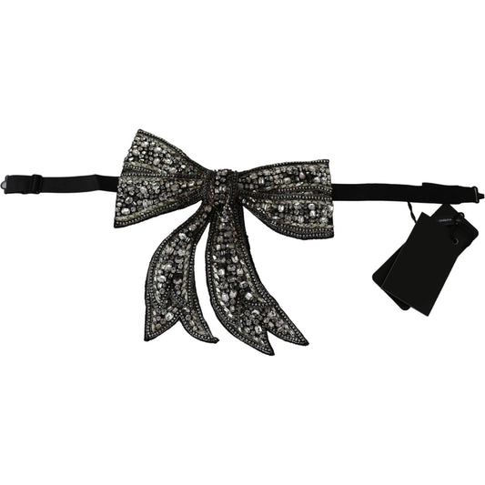Dolce & Gabbana Silver Tone 100% Silk Crystal Embellished Women Bowtie 1728,67345645728,Accessories,Bowties - Ties and Formal Accessories - Accessories,Dolce & Gabbana,Material: 100% Silk,New with tags,Other - Women - Accessories,Silver,Ties and Formal Ac