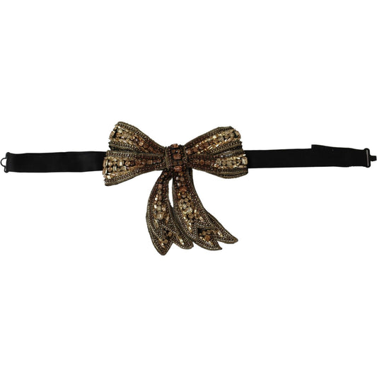 Dolce & Gabbana Gold Tone Silk Rhinestone Embellished Women Bowtie 1728,67345645728,Accessories,Bowties - Ties and Formal Accessories - Accessories,Dolce & Gabbana,Gold,Material: 100% Silk,New with tags,Other - Women - Accessories,Ties and Formal Accessor