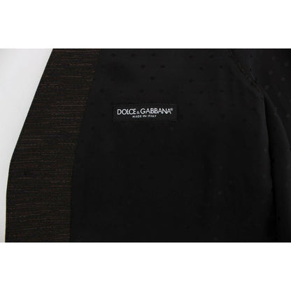 Dolce & Gabbana Black Wool Logo Dress Gilet Vest