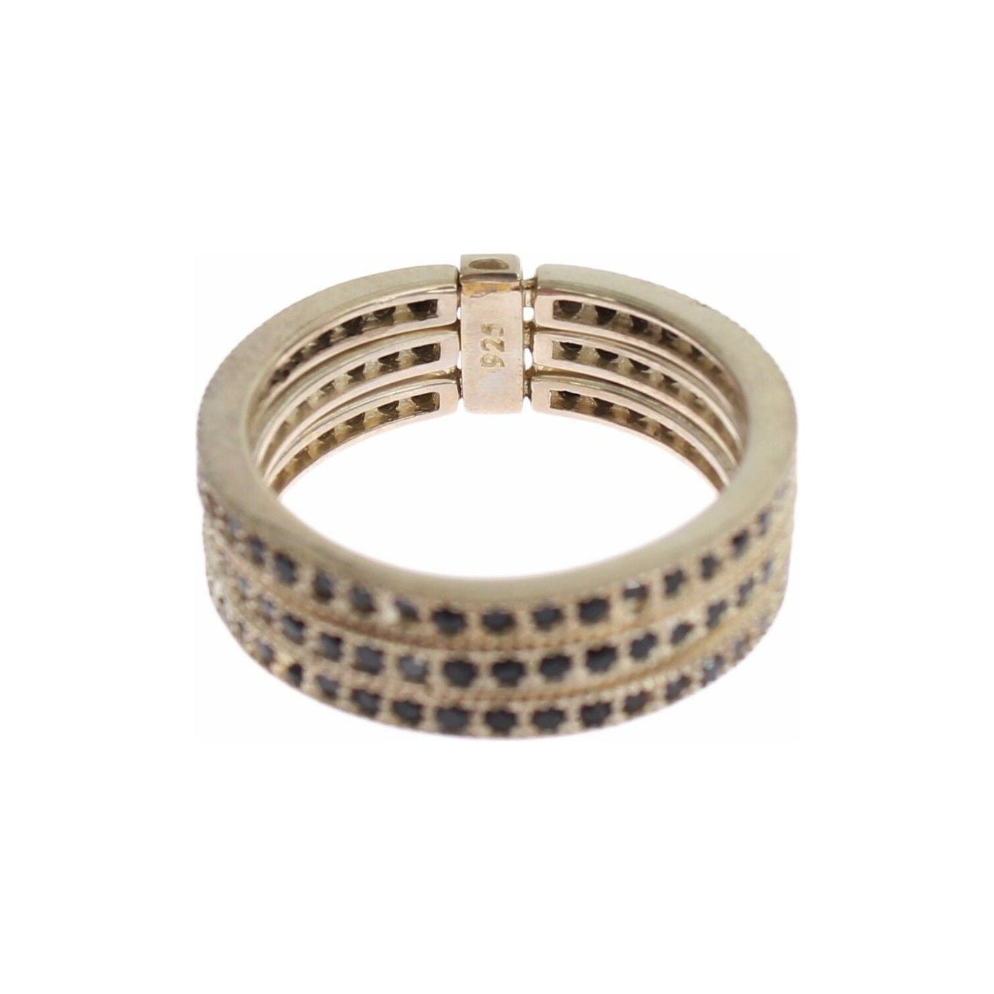 Nialaya Black CZ 925 Sterling Silver Womens Ring Ring