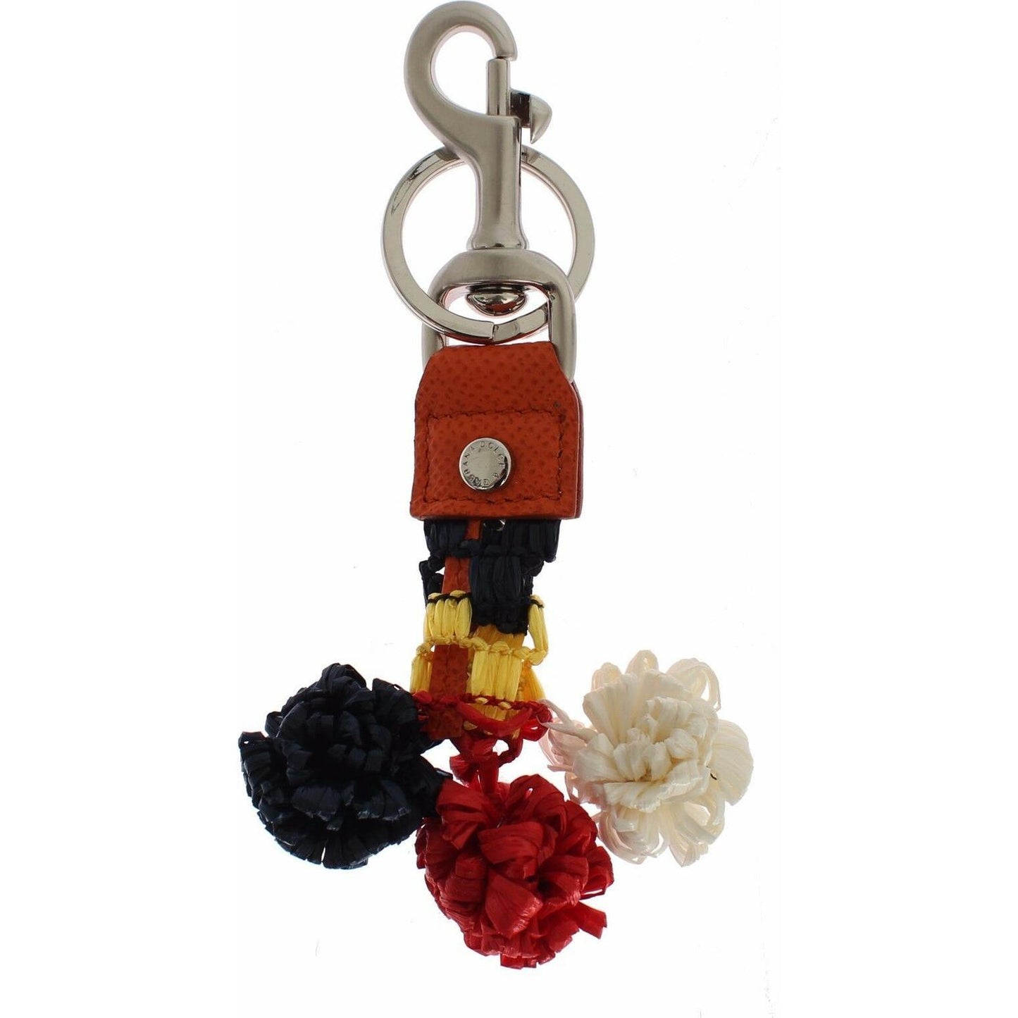 Dolce & Gabbana Multicolor Raffia Leather Clasp Finder Chain Keyring 1728,30% Leather,67345645728,Accessories,Dolce & Gabbana,Keychains - Other Accessories - Accessories,Keychains - Women - Accessories,Material: 70% Raffia,Multicolor,New with tags,Other A