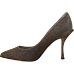 Dolce & Gabbana Gold Silver Fabric Heels Pumps Shoes LA9026-35.5