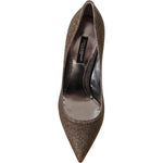 Dolce & Gabbana Gold Silver Fabric Heels Pumps Shoes LA9026-35.5