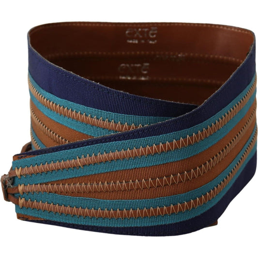 Exte Brown Leather Wide Waistband Tie Fastening Belt 1728,67345645728,Accessories,Belts - Accessories,Belts - Women - Accessories,Brown,Exte,High-Waist Belts - Belts - Accessories,Material: Leather and denim,New with tags,Women,Women - Accessories