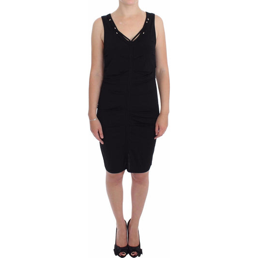 Roccobarocco Black Stretch Wiggle Pencil Sheath Bodycon Dress 1728,5% Elastane,67345645728,Black,Clothing,Dresses - Clothing,Dresses - Women - Clothing,IT48 | L,Material: 95% Viscose,Midi - Dresses - Clothing,New with tags,Roccobarocco,Sleeveless - Dresse