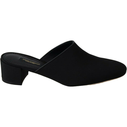 Dolce & Gabbana Chic Black Grosgrain Slide Sandals WOMAN SANDALS Dolce & Gabbana Black