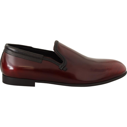 Dolce & Gabbana Bordeaux Patent Leather Dress Loafers Shoes MV313 - 40.5