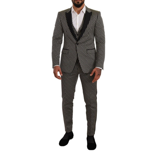 Dolce & Gabbana Black White Check 3 Piece Set MARTINI Suit